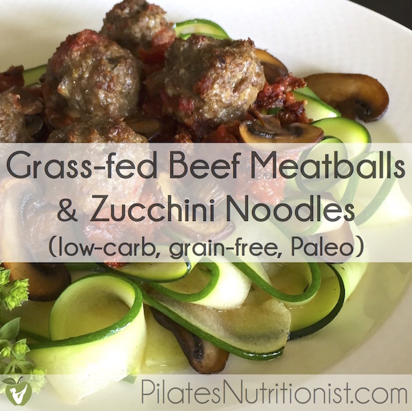 Grass-fed Beef Meatballs and Zucchini Noodles